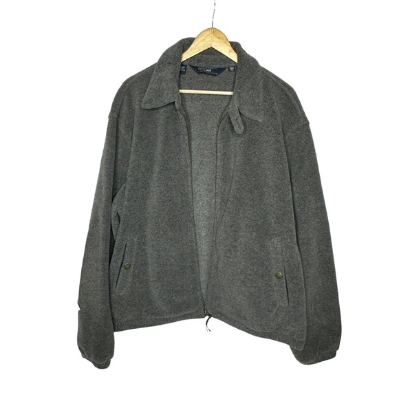 Men’s Gray Polo Zip-Up Fleece Jacket XL - Picture 2 of 8